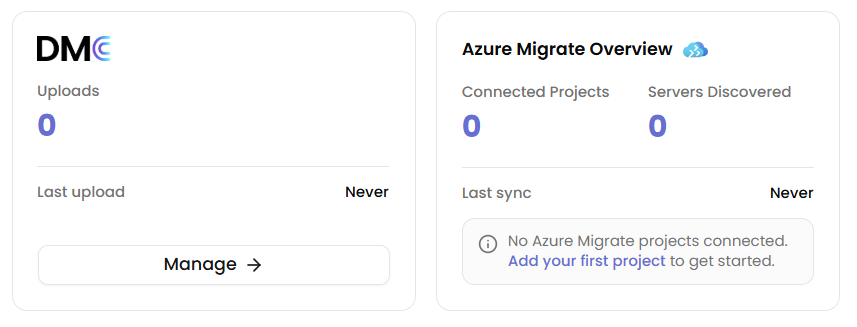 Data Sources menu in Dr Migrate