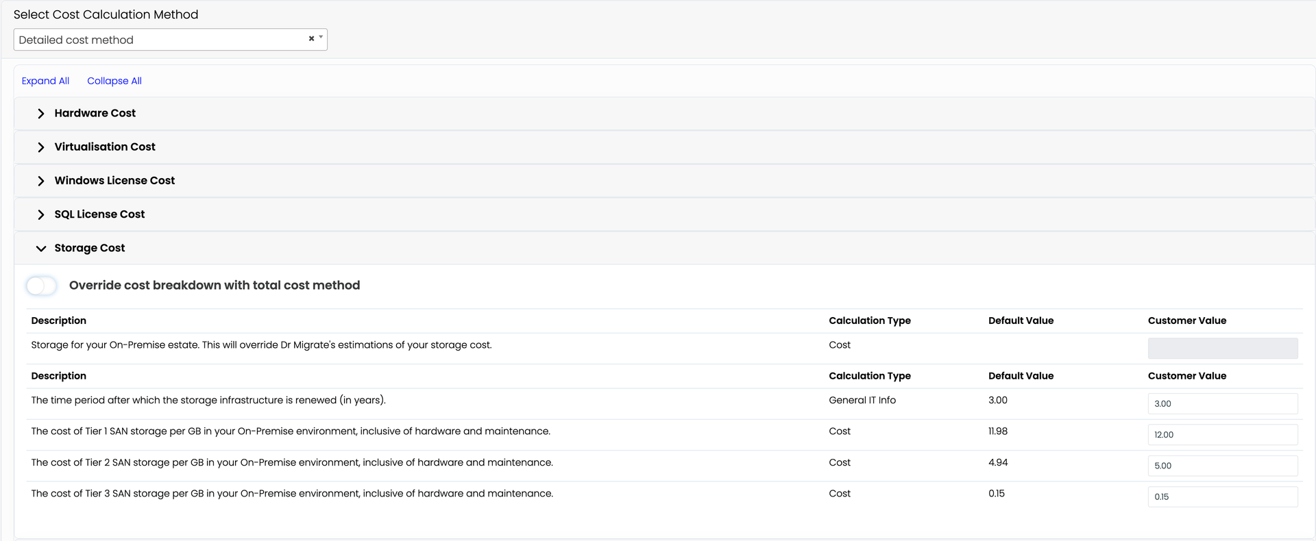 Azure Cost Config