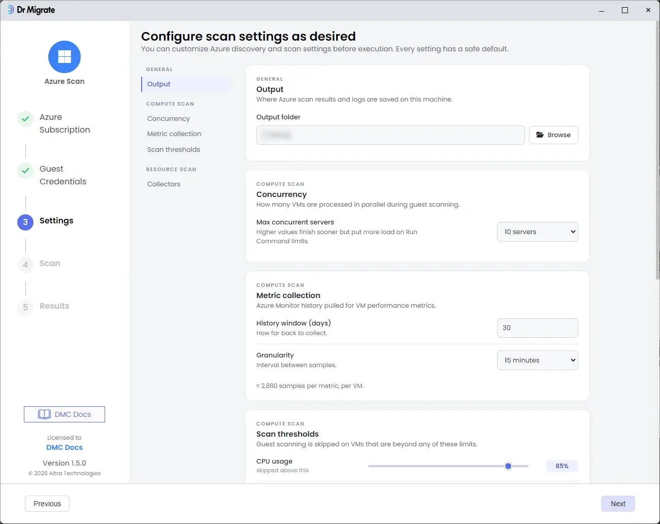 Settings screen showing General tab
