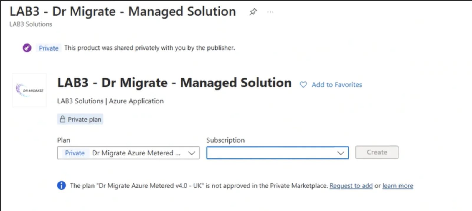 Azure Marketplace Private Plans