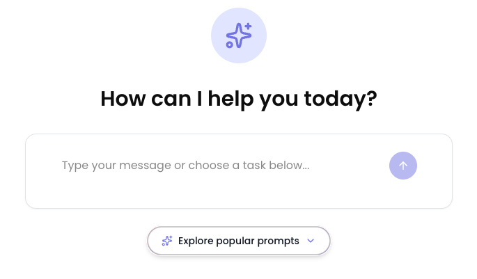 The AI Advisor chat showing 'How can I help you today?' with a message box and the Popular Prompts panel listing curated prompts such as 'Where should I start?' and 'Help me map a new application'.