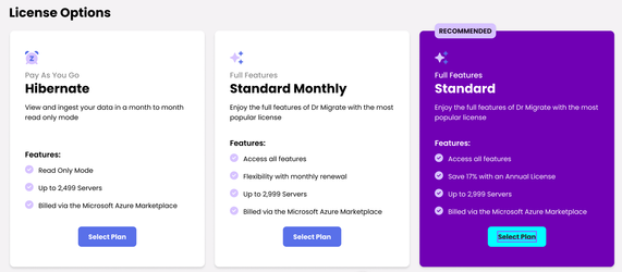 License options interface