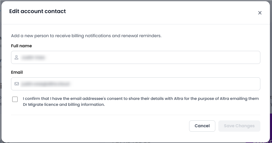 Edit contact form