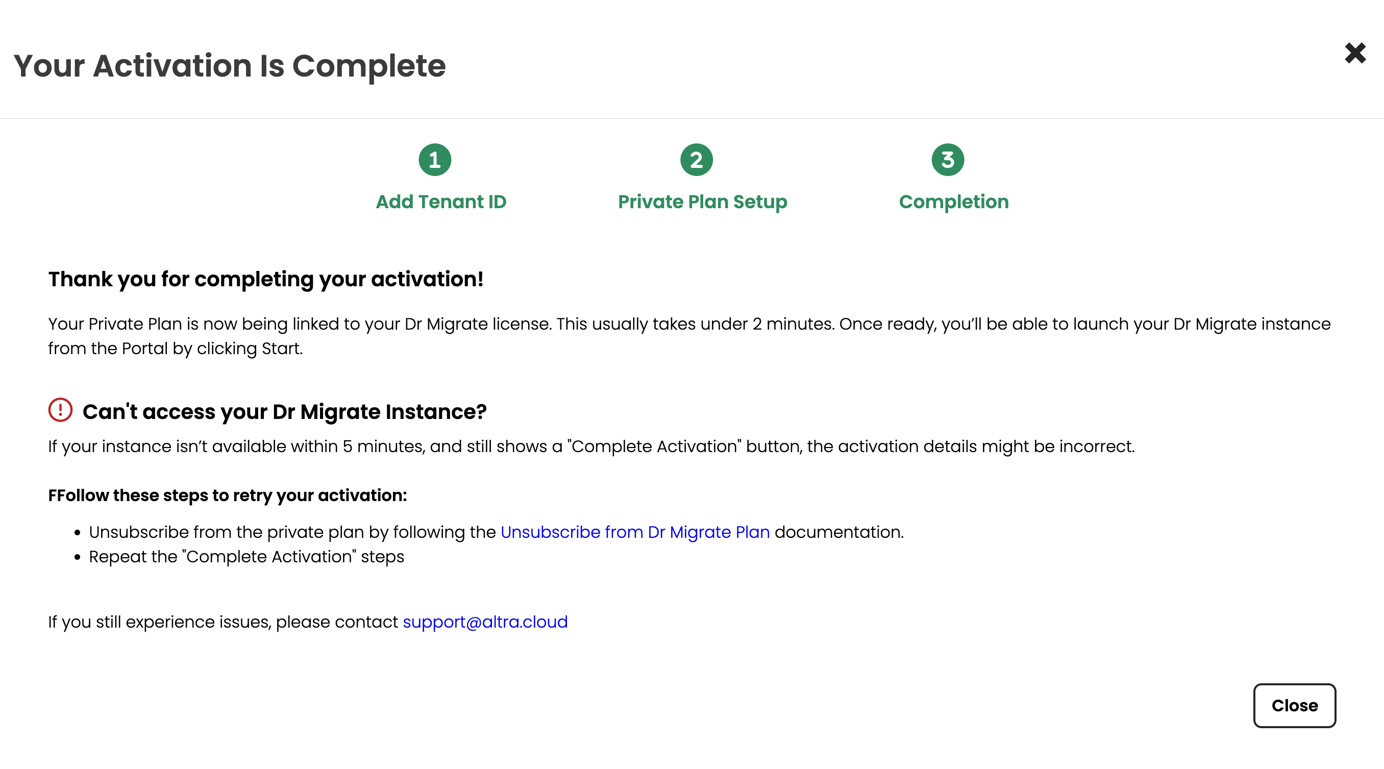 Instance Start