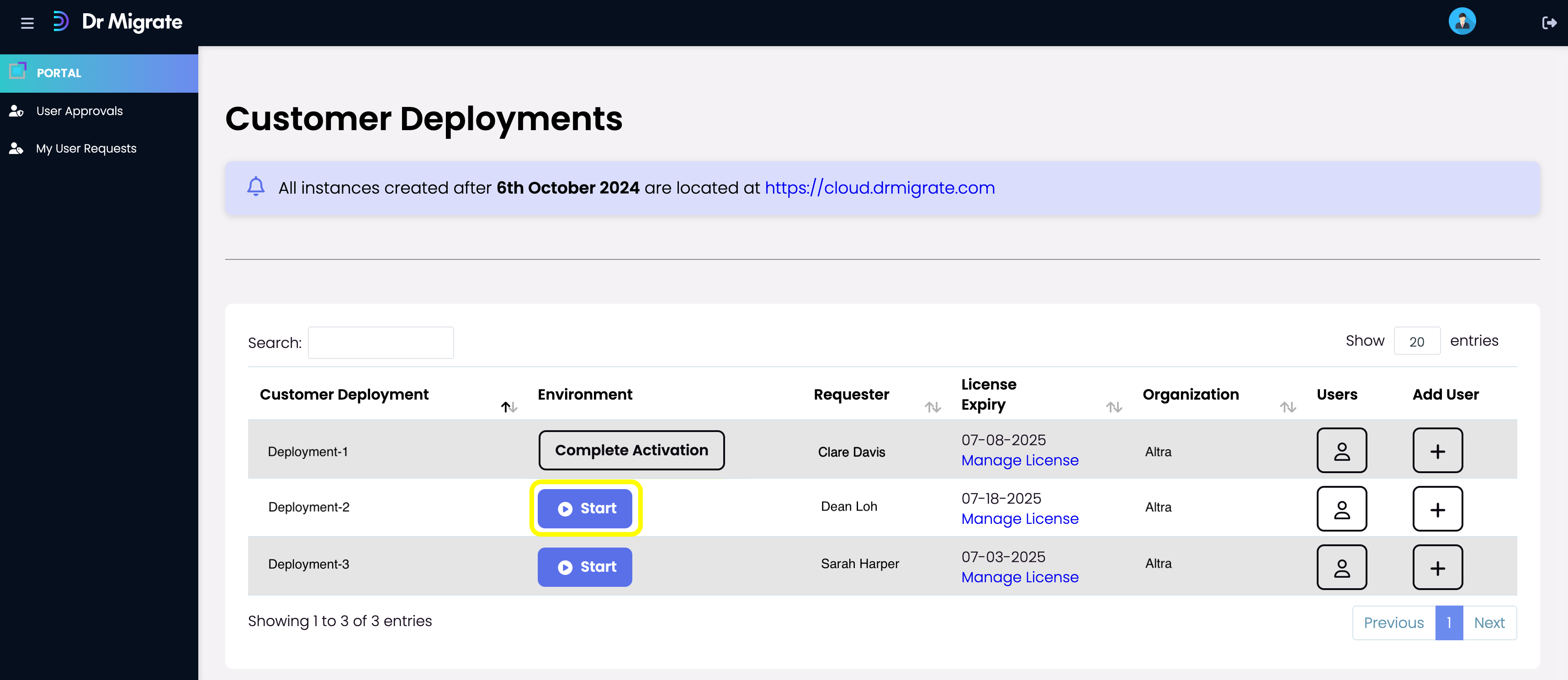 Instance Start
